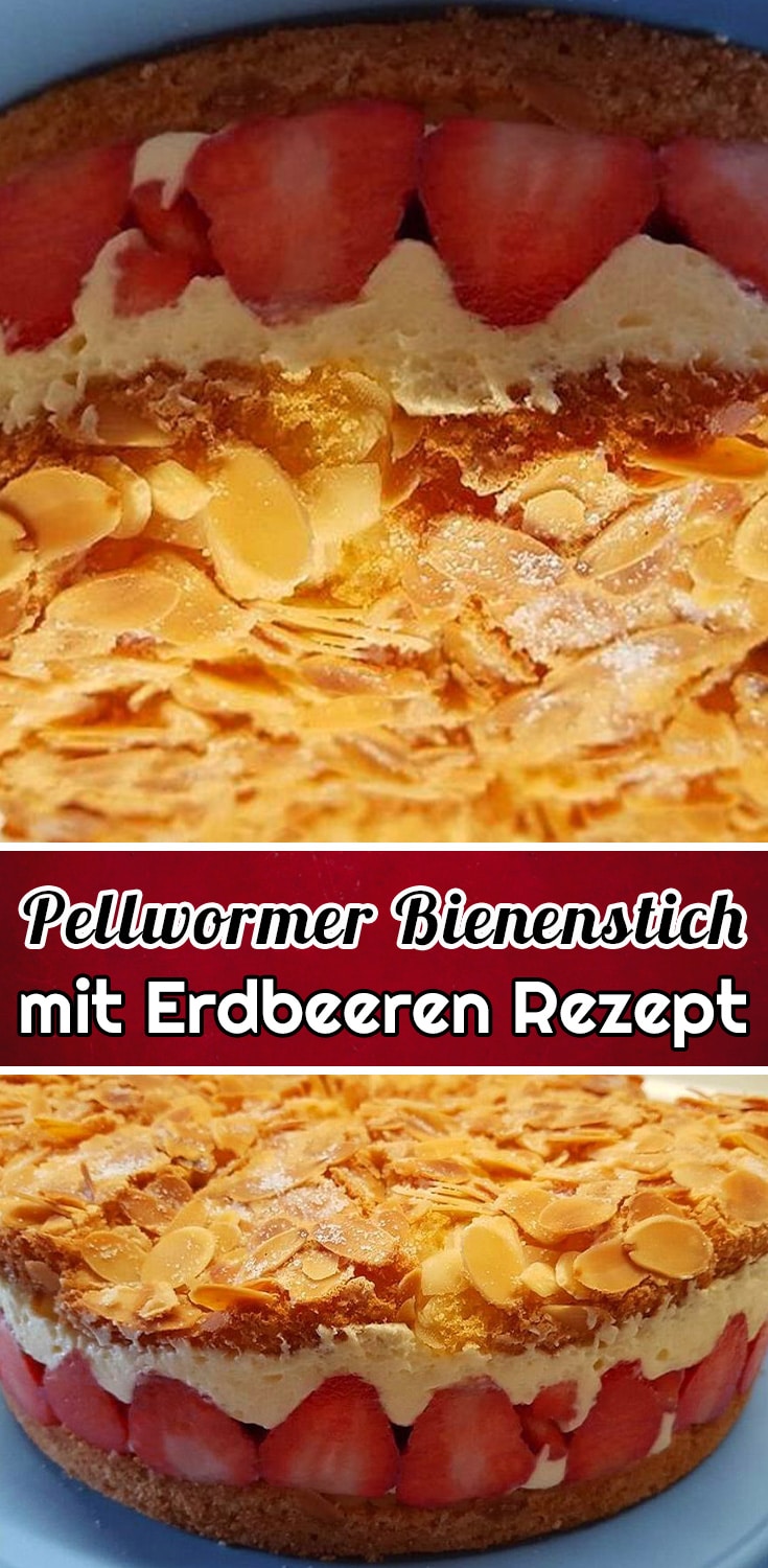 Pellwormer Bienenstich mit Erdbeeren Rezept