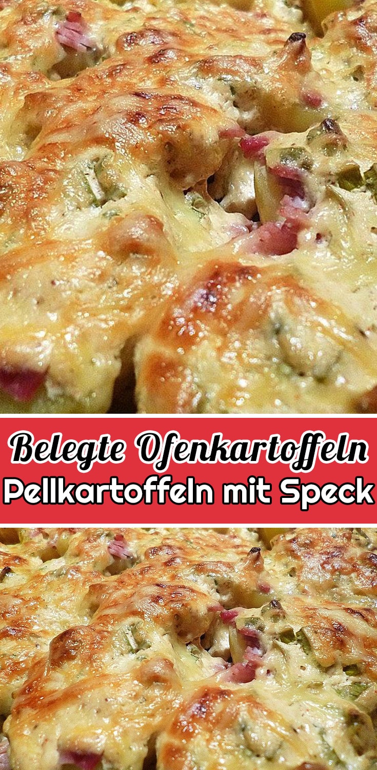 Belegte Ofenkartoffeln Rezept - Pellkartoffeln mit Speck