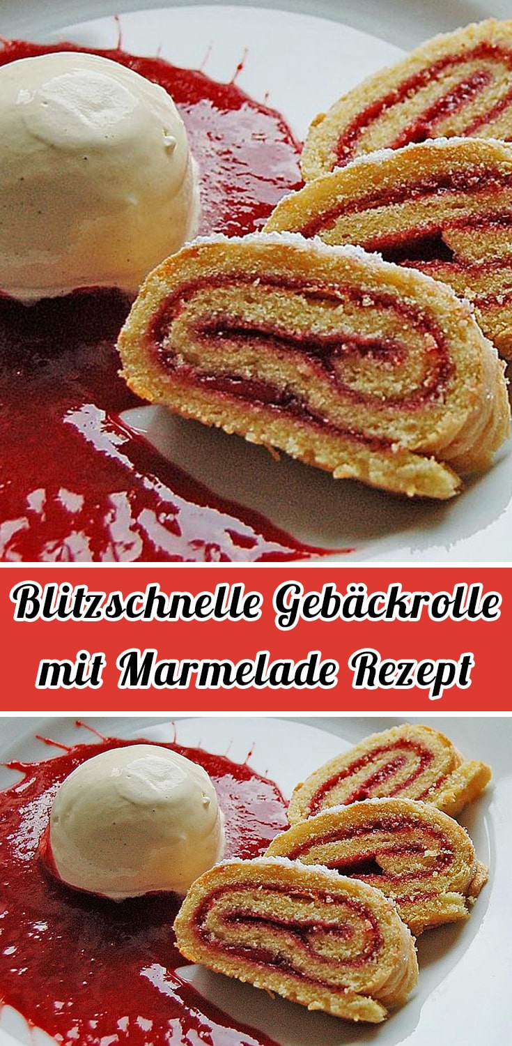 Blitzschnelle Gebäckrolle mit Marmelade Rezept