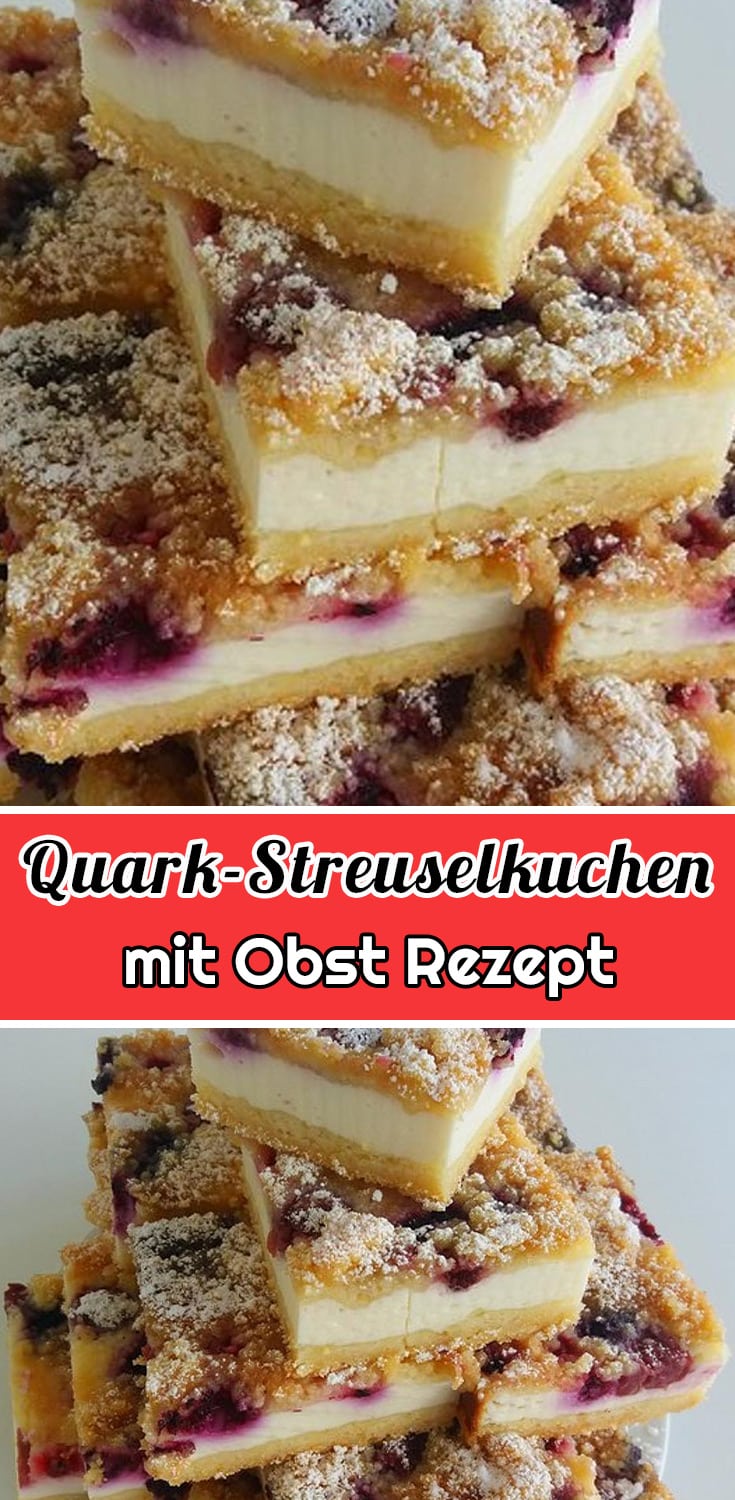 Schneller Quark-Streuselkuchen mit Obst Rezept