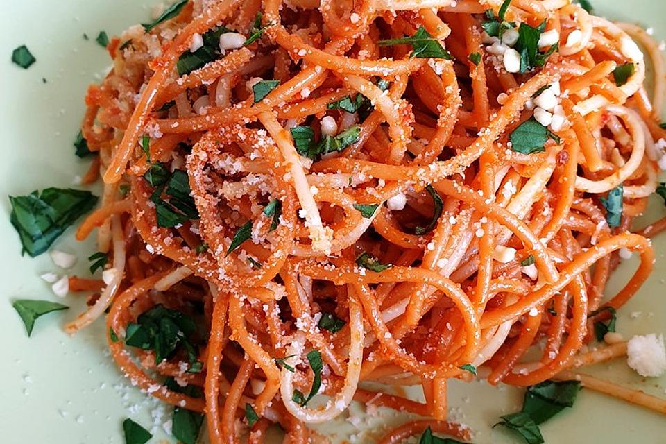 Spaghetti mit Tomaten-Pesto Rezept