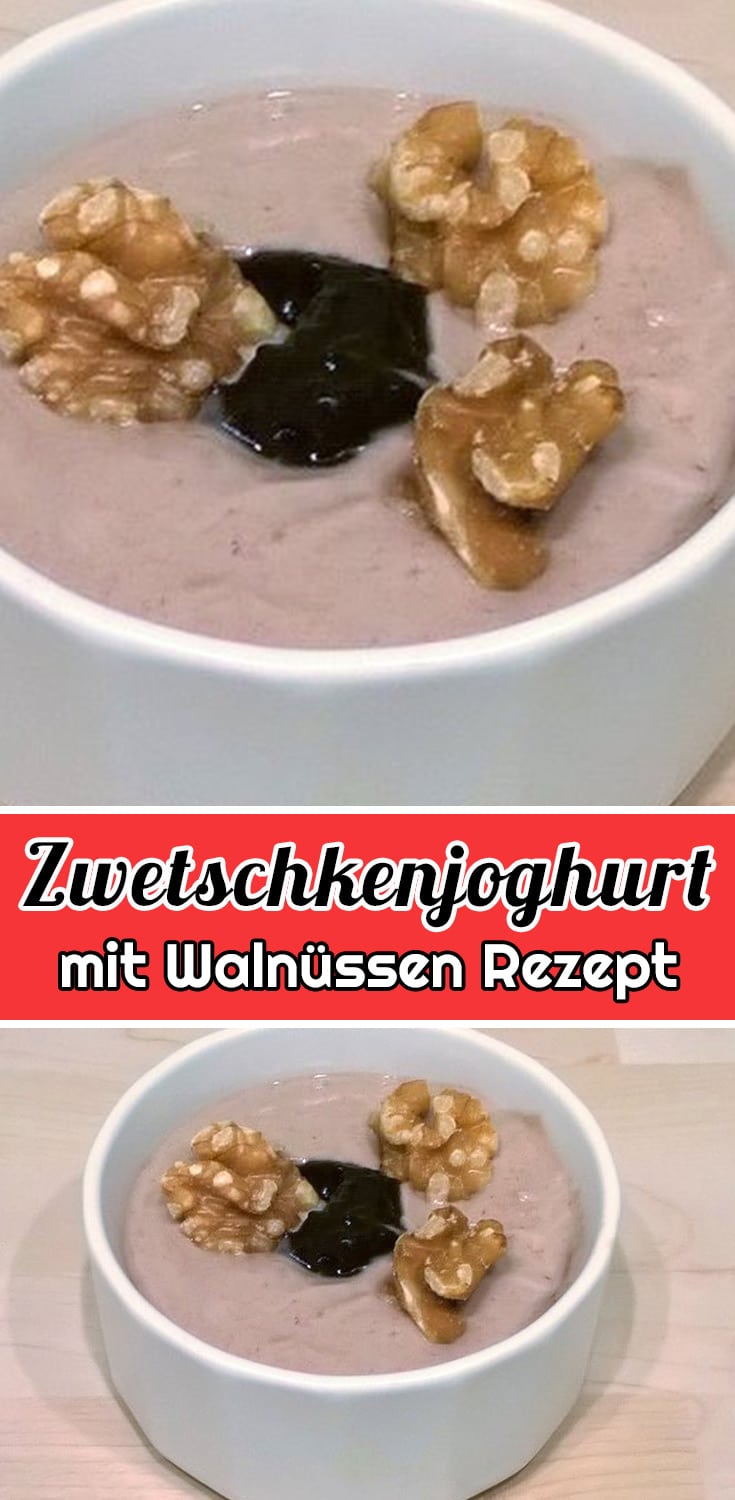 Zwetschkenjoghurt mit Walnüssen Rezept