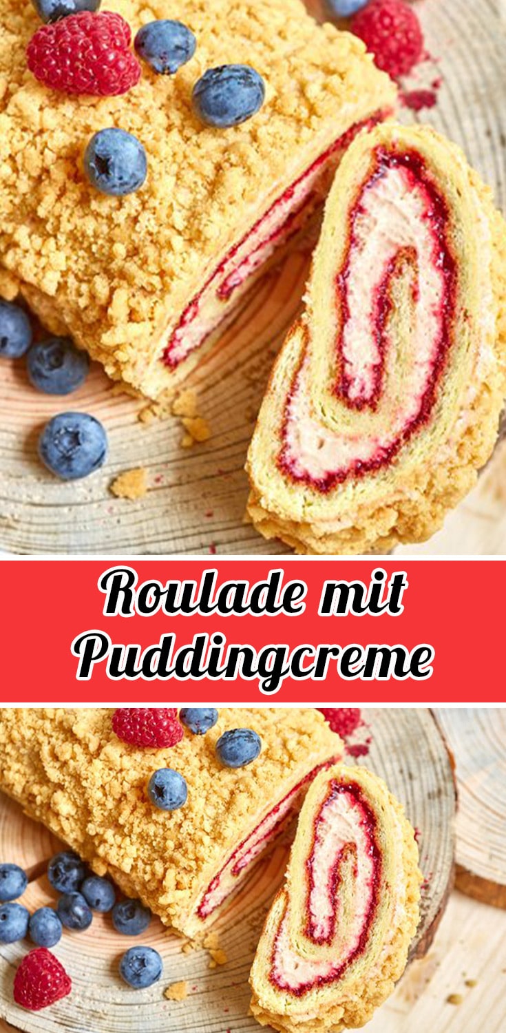 Roulade mit Puddingcreme Rezept