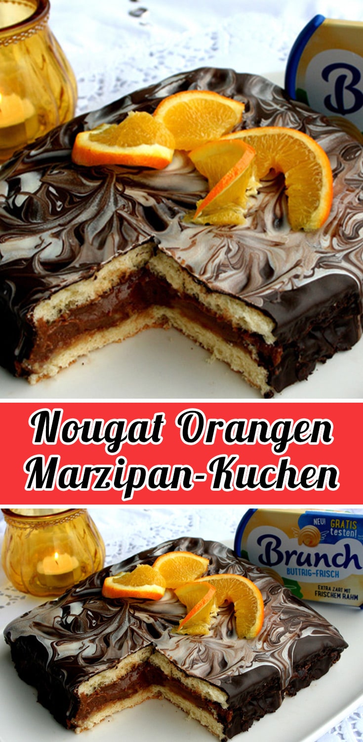 Winterlicher Nougat-Orangen-Marzipan-Kuchen mit Brunch buttrig-frisch Rezept