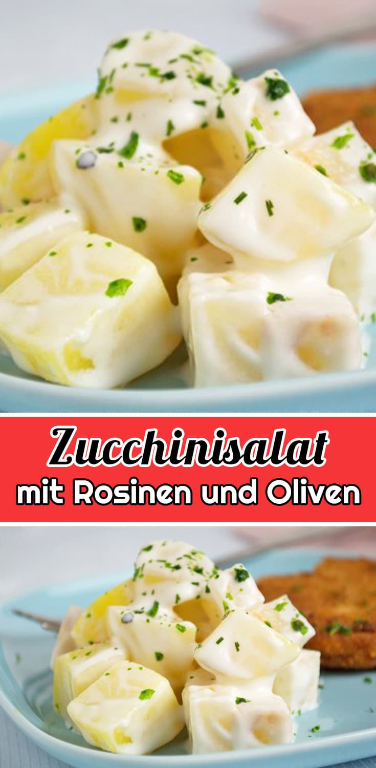 Zucchinisalat mit Rosinen und Oliven Rezept