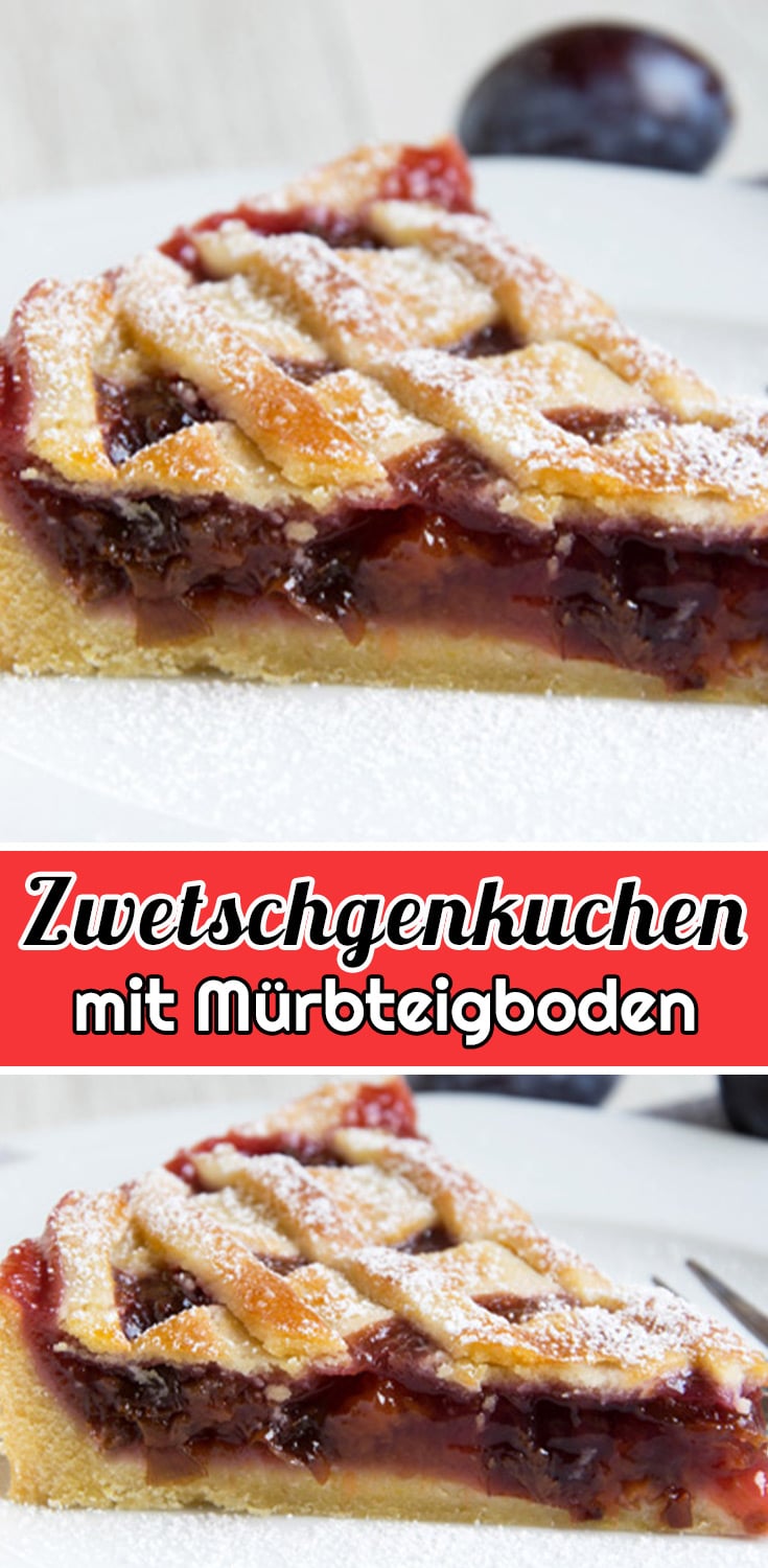 Zwetschgenkuchen mit Mürbteigboden Rezept