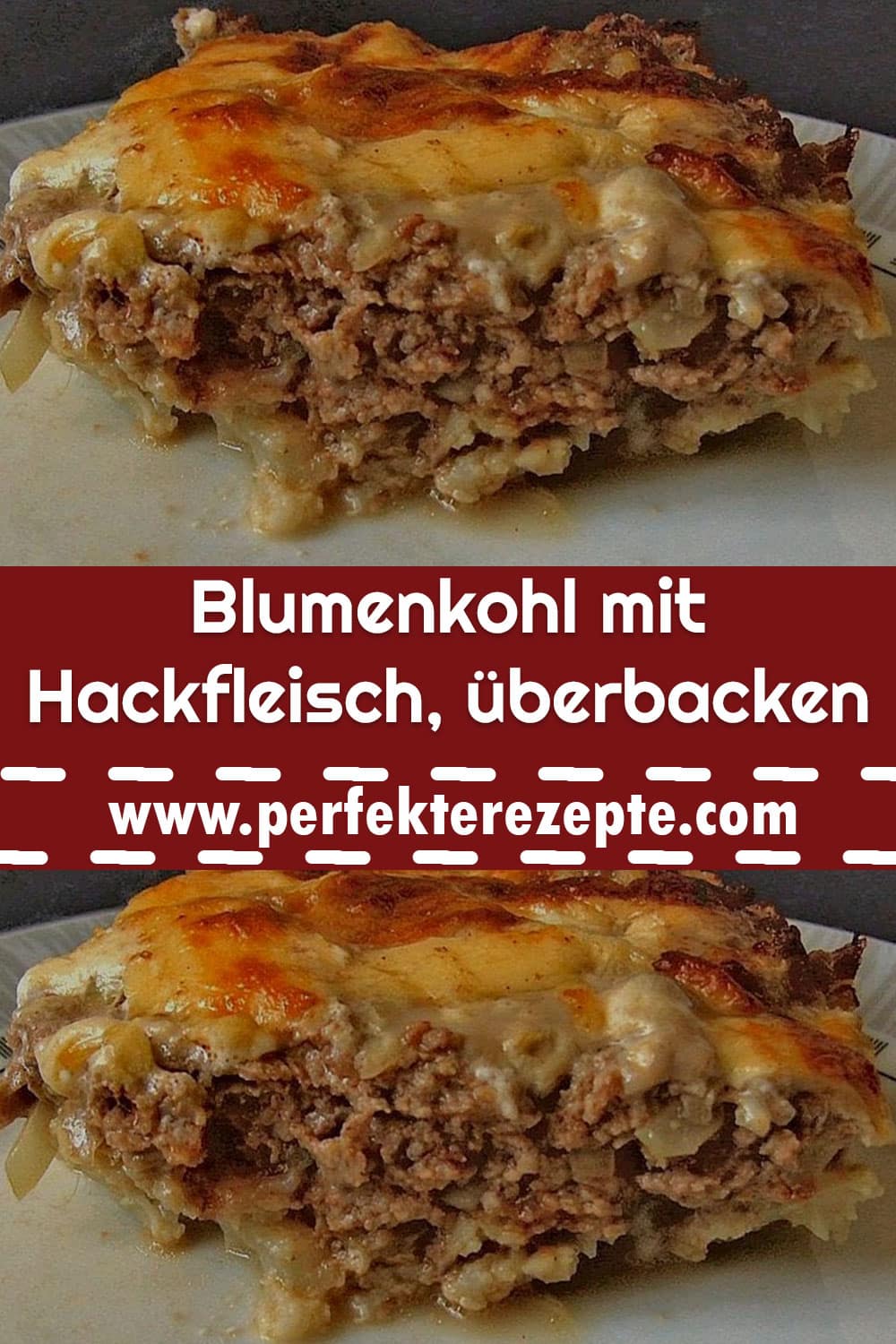 Blumenkohl mit Hackfleisch, überbacken