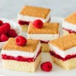 Butterkekskuchen mit Himbeeren Rezept
