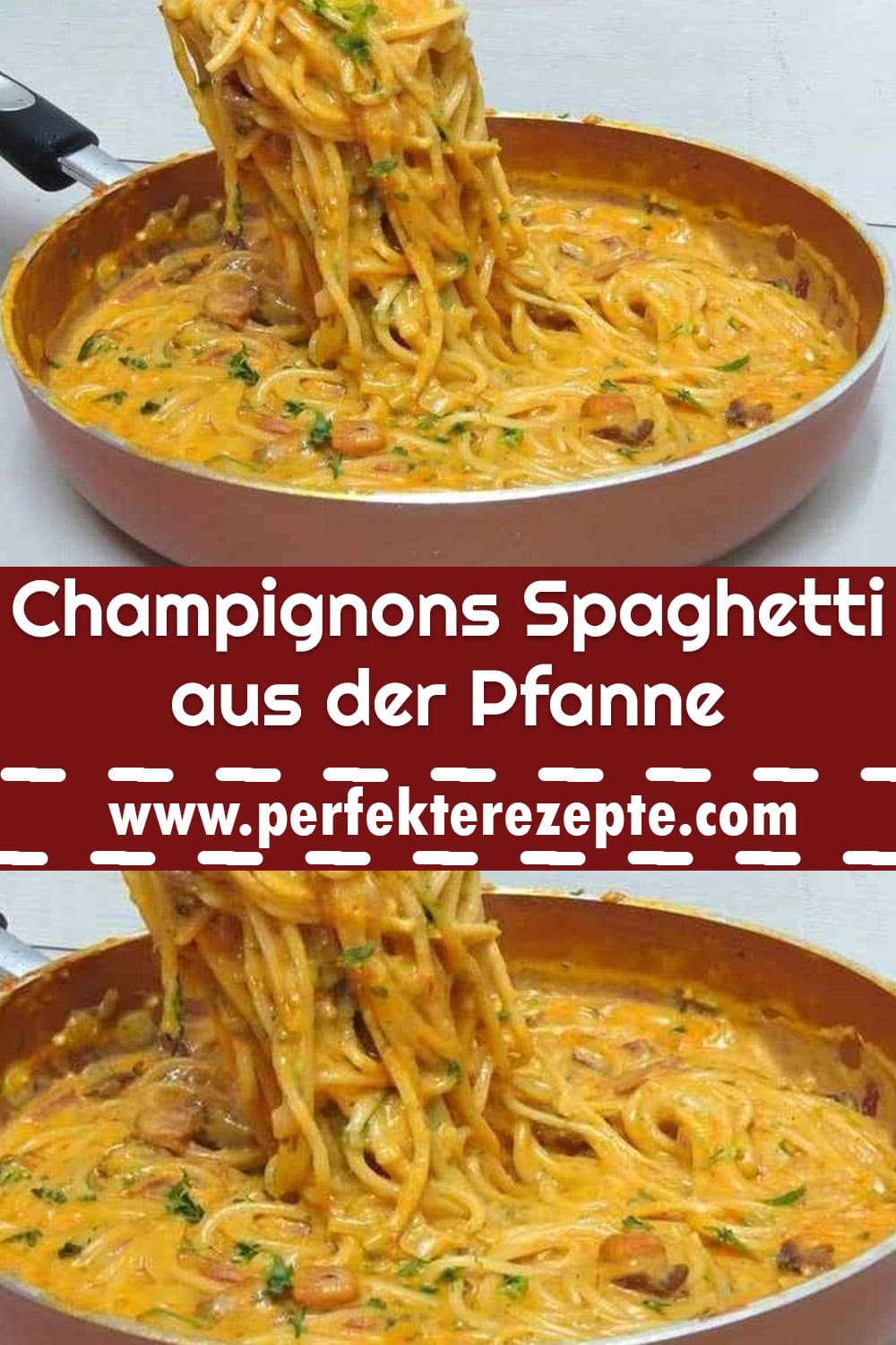 Champignons Spaghetti aus der Pfanne