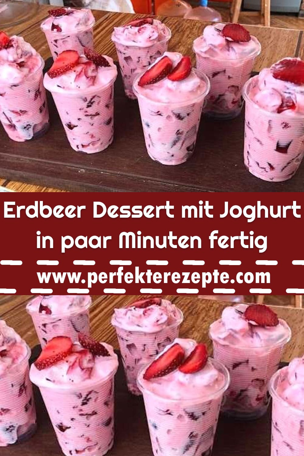 Erdbeer Dessert mit Joghurt in paar Minuten fertig !