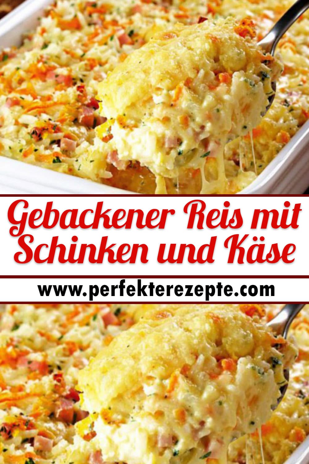 Gebackener Reis mit Schinken und Käse Rezept