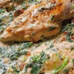 Hähnchen in cremiger Spinat-Parmesan-Soße Rezept