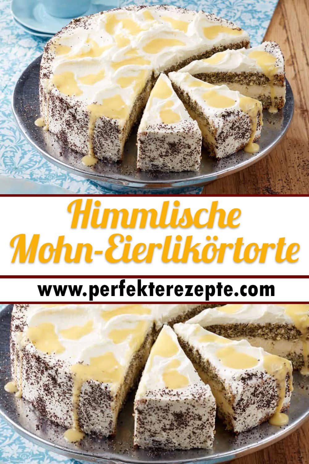 Himmlische Mohn-Eierlikörtorte mit Mascarpone Rezept