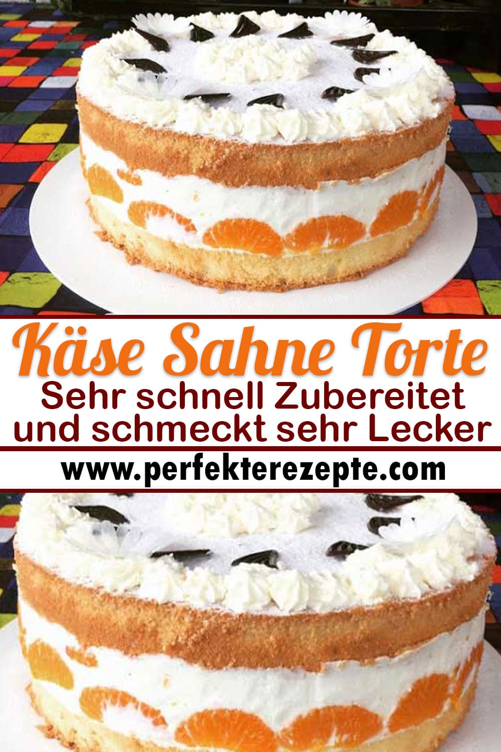 Käse Sahne Torte (Sehr schnell Zubereitet und schmeckt sehr Lecker)