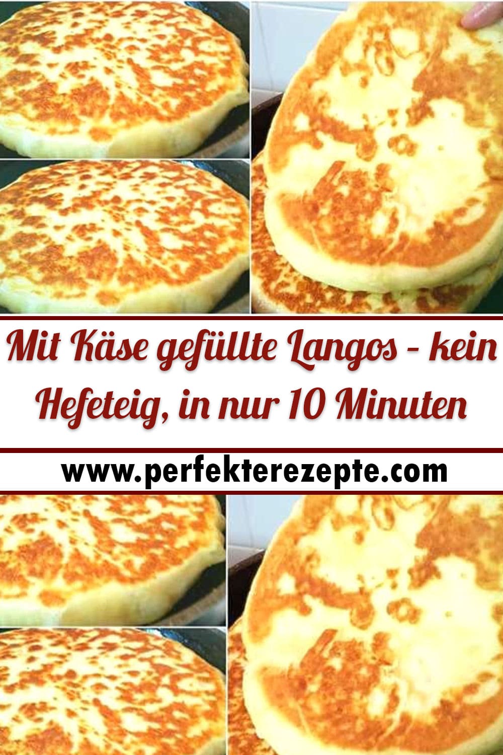 Mit Käse gefüllte Langos – kein Hefeteig, in nur 10 Minuten fertig