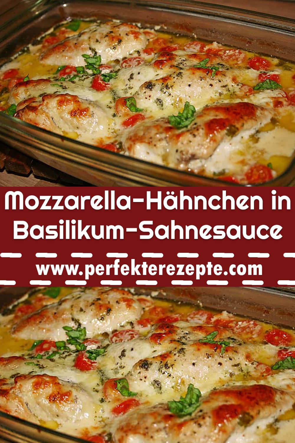 Mozzarella-Hähnchen in Basilikum-Sahnesauce Rezept