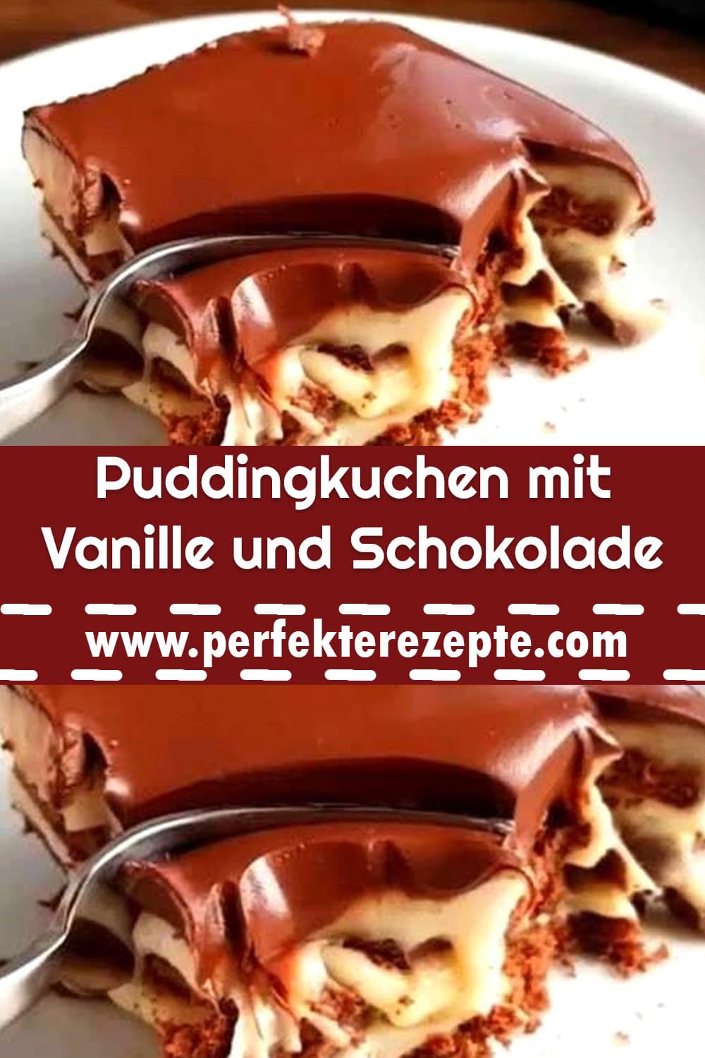 Puddingkuchen mit Vanille und Schokolade Rezept