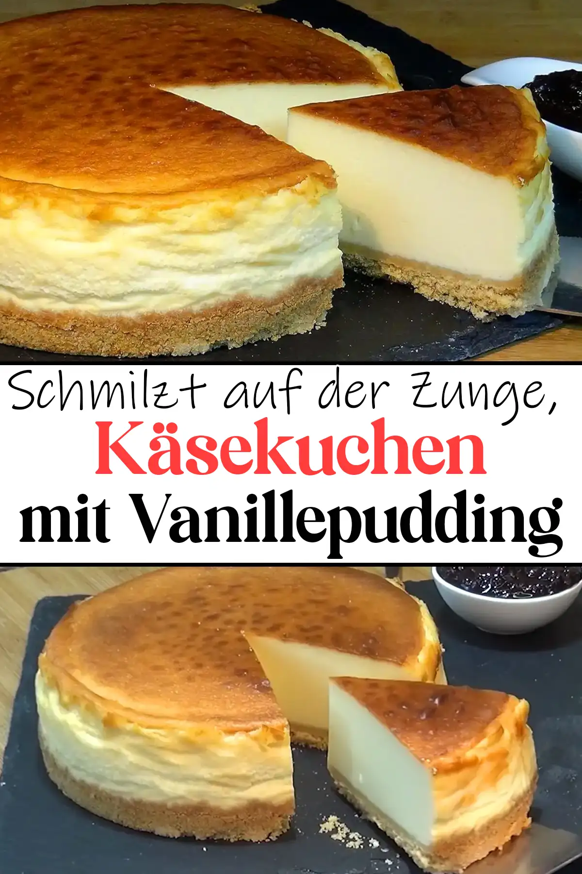 Schmilzt auf der Zunge, Käsekuchen mit Vanillepudding Rezept