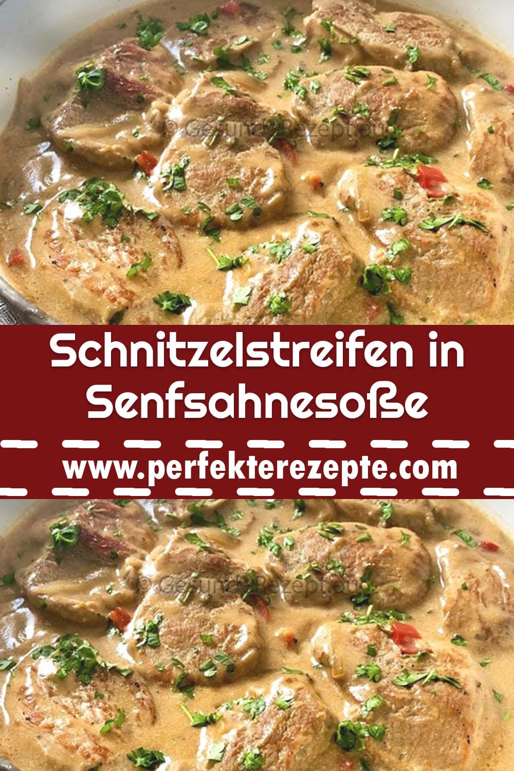 Schnitzelstreifen in Senfsahnesoße Die Zubereitung ist super simple