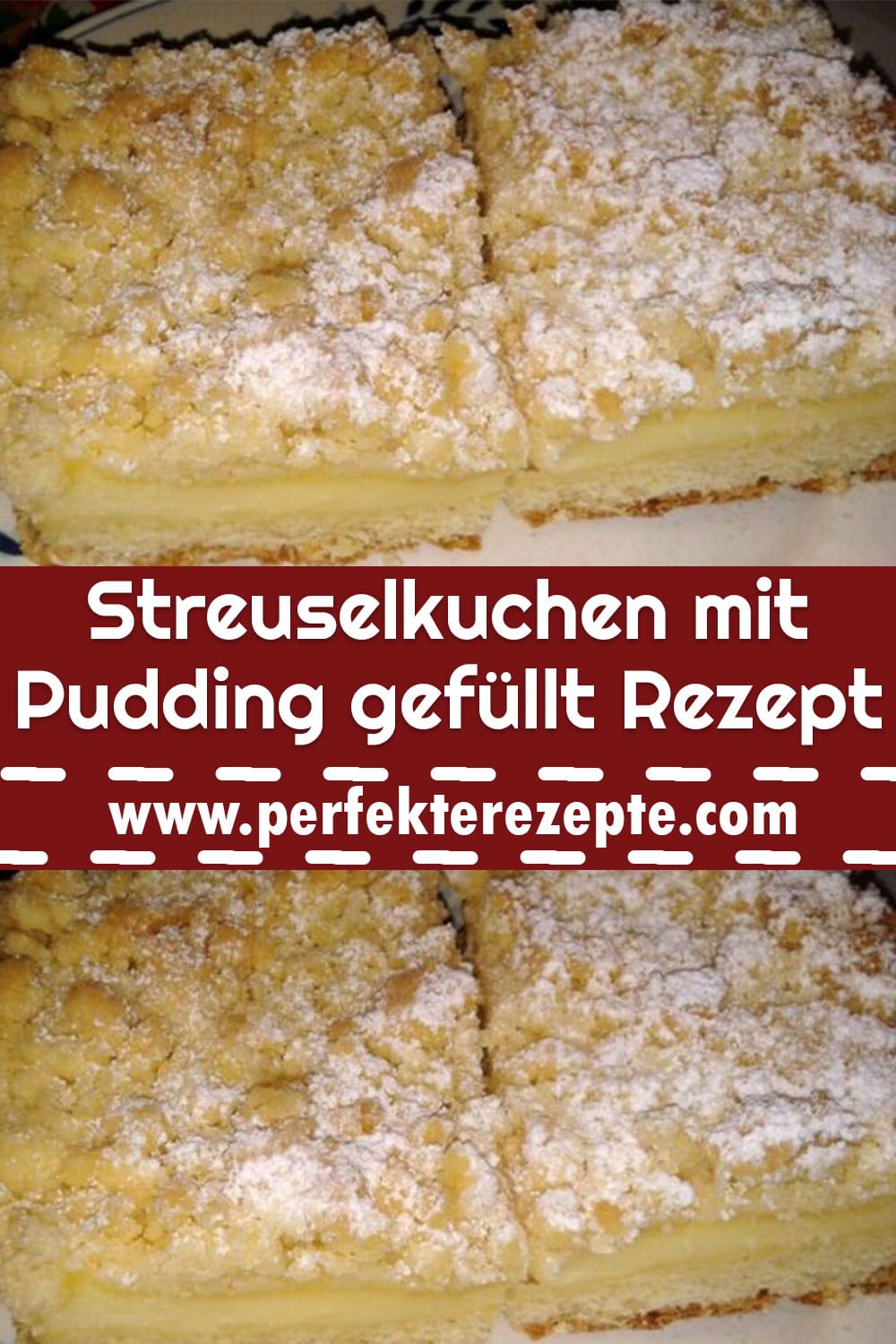 Streuselkuchen mit Pudding gefüllt Rezept