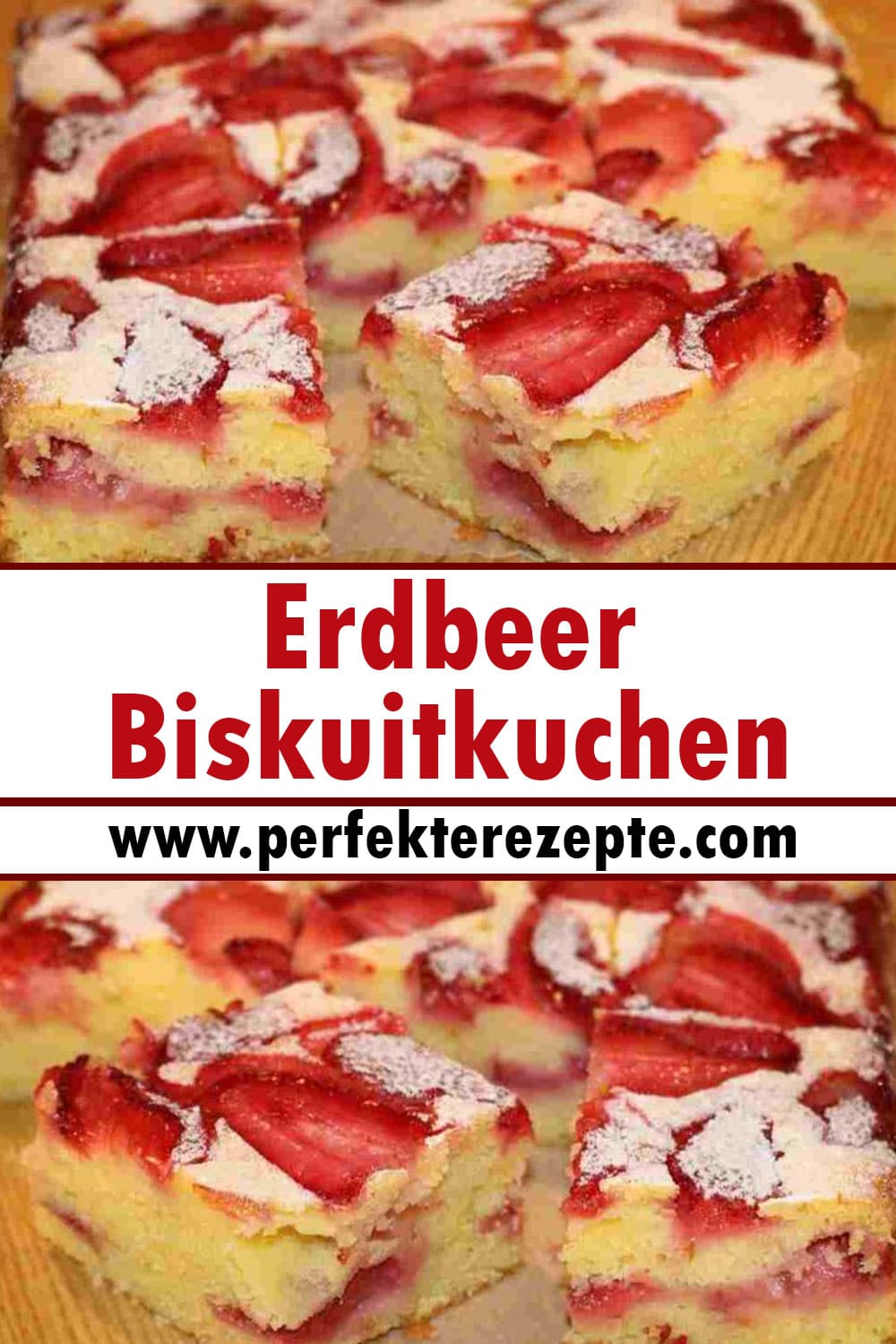 Erdbeer Biskuitkuchen Rezept in 3 Minuten zubereitet