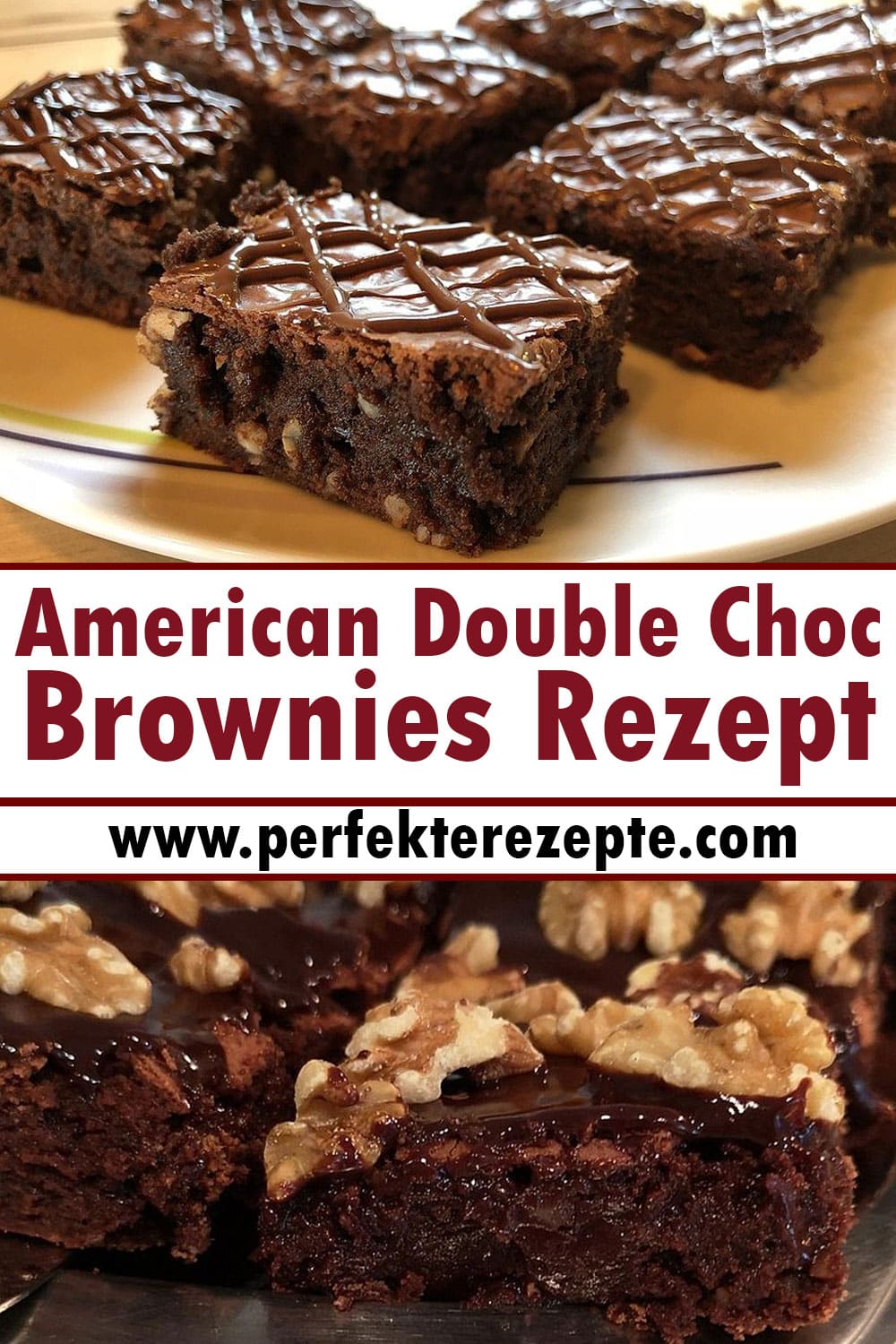 American Double Choc Brownies Rezept - Richtig feuchte und klebrige Brownies