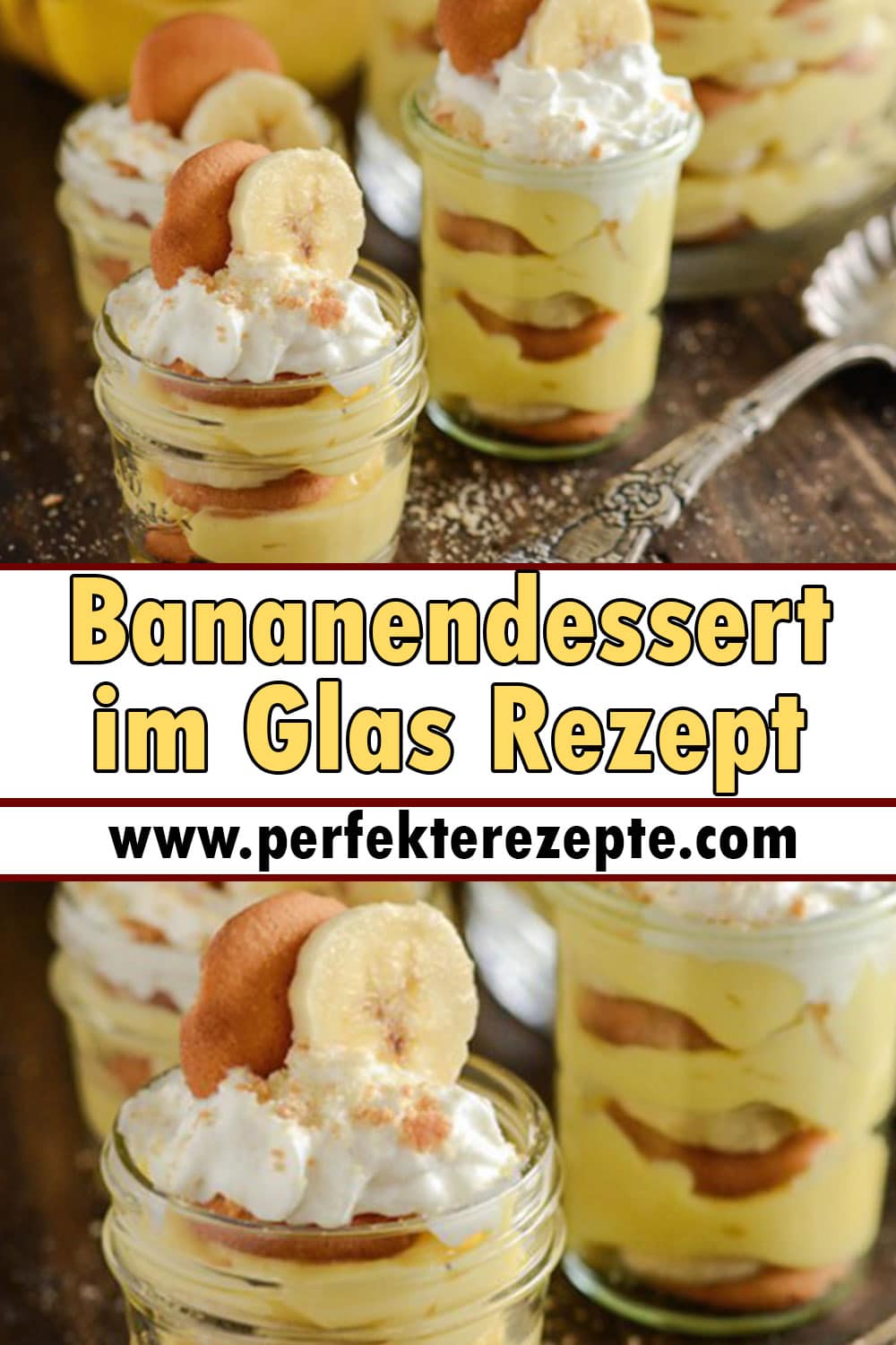 Bananendessert im Glas mit himmlisch guter Kondensmilchcreme