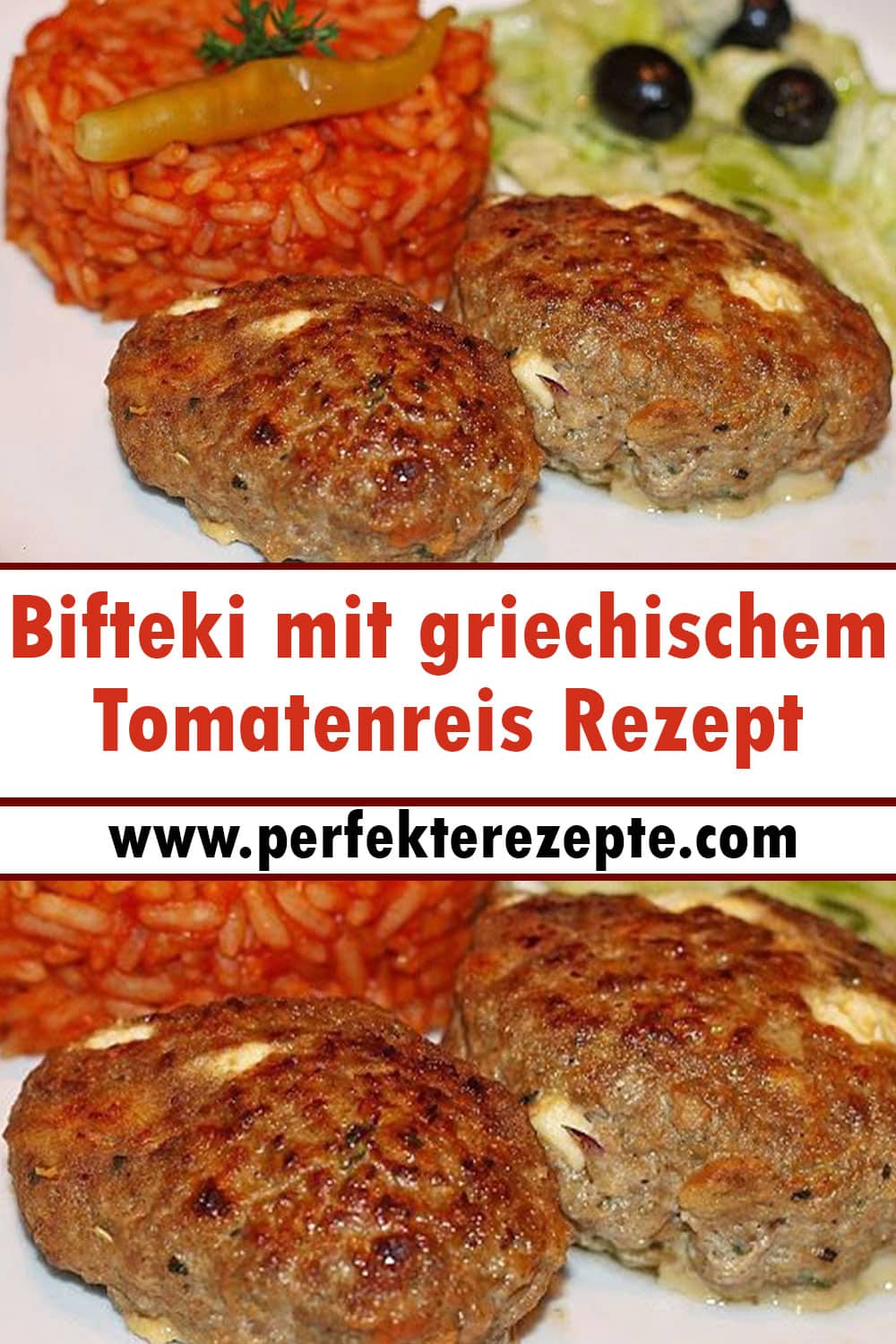 Bifteki mit griechischem Tomatenreis Rezept