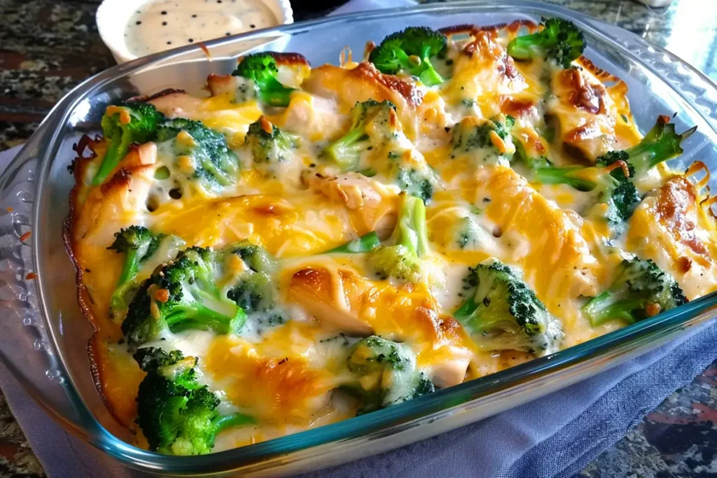 Brokkoli Hähnchenfilets in Käsesauce, überbacken Rezept