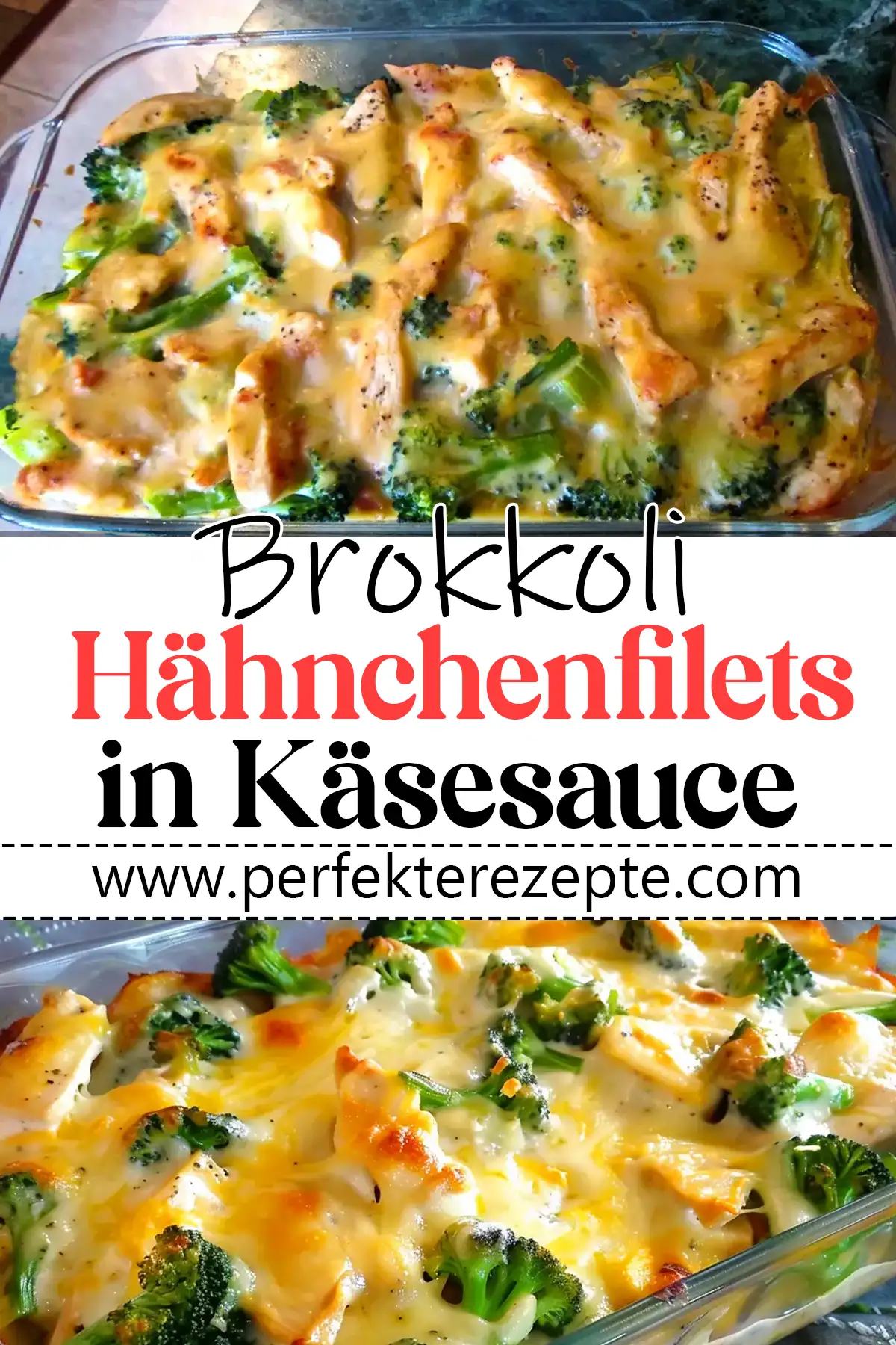 Brokkoli Hähnchenfilets in Käsesauce, überbacken Rezept
