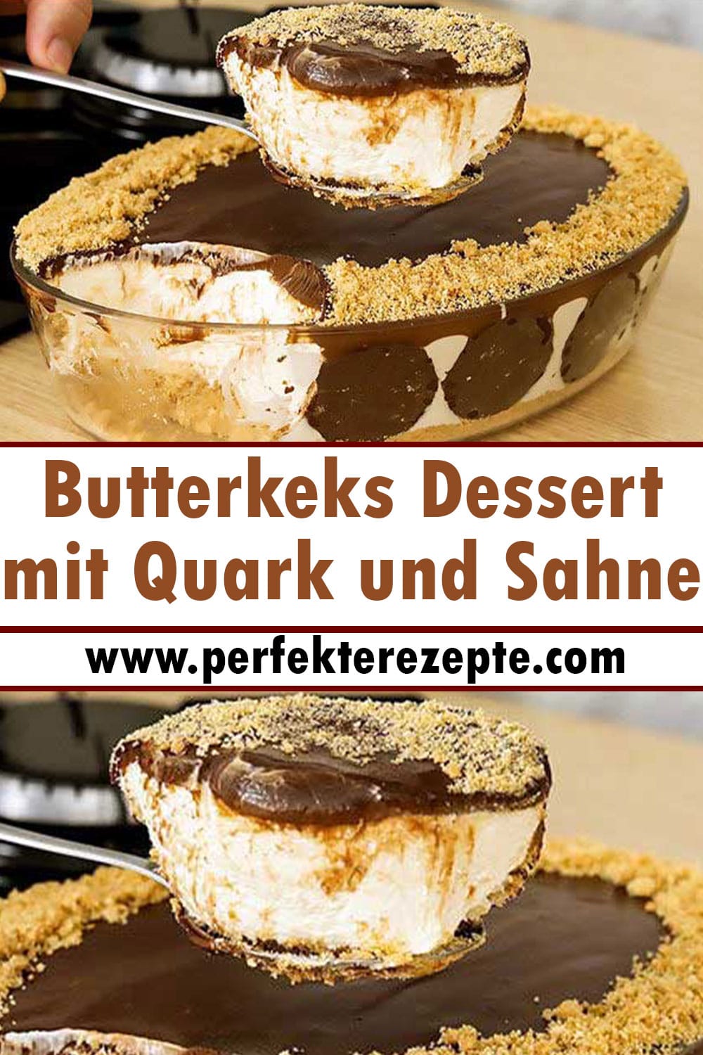 Butterkeks Dessert mit Quark und Sahne Rezept