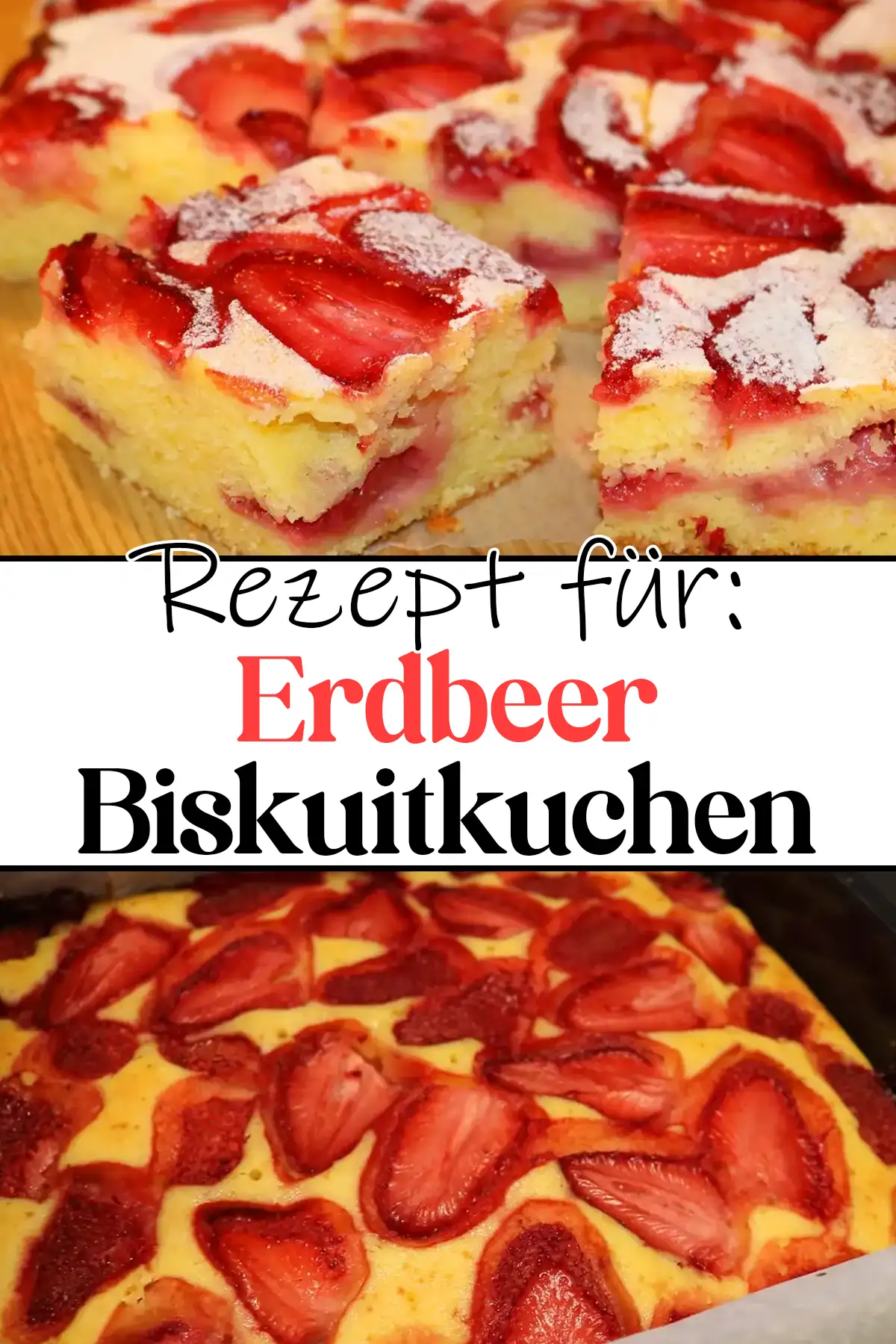 Erdbeer Biskuitkuchen Rezept in 3 Minuten zubereitet