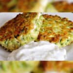 Fluffige Taler zum Eintunken : Zucchinipuffer mit Feta und Tzatziki