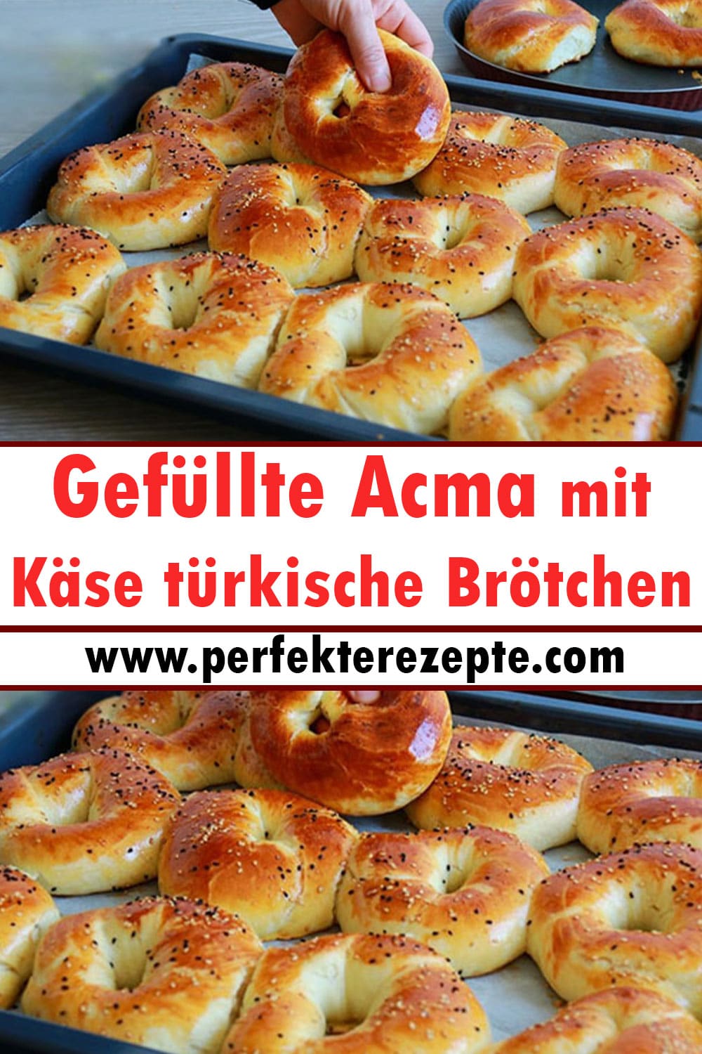 Gefüllte Acma mit Käse türkische Brötchen Rezept