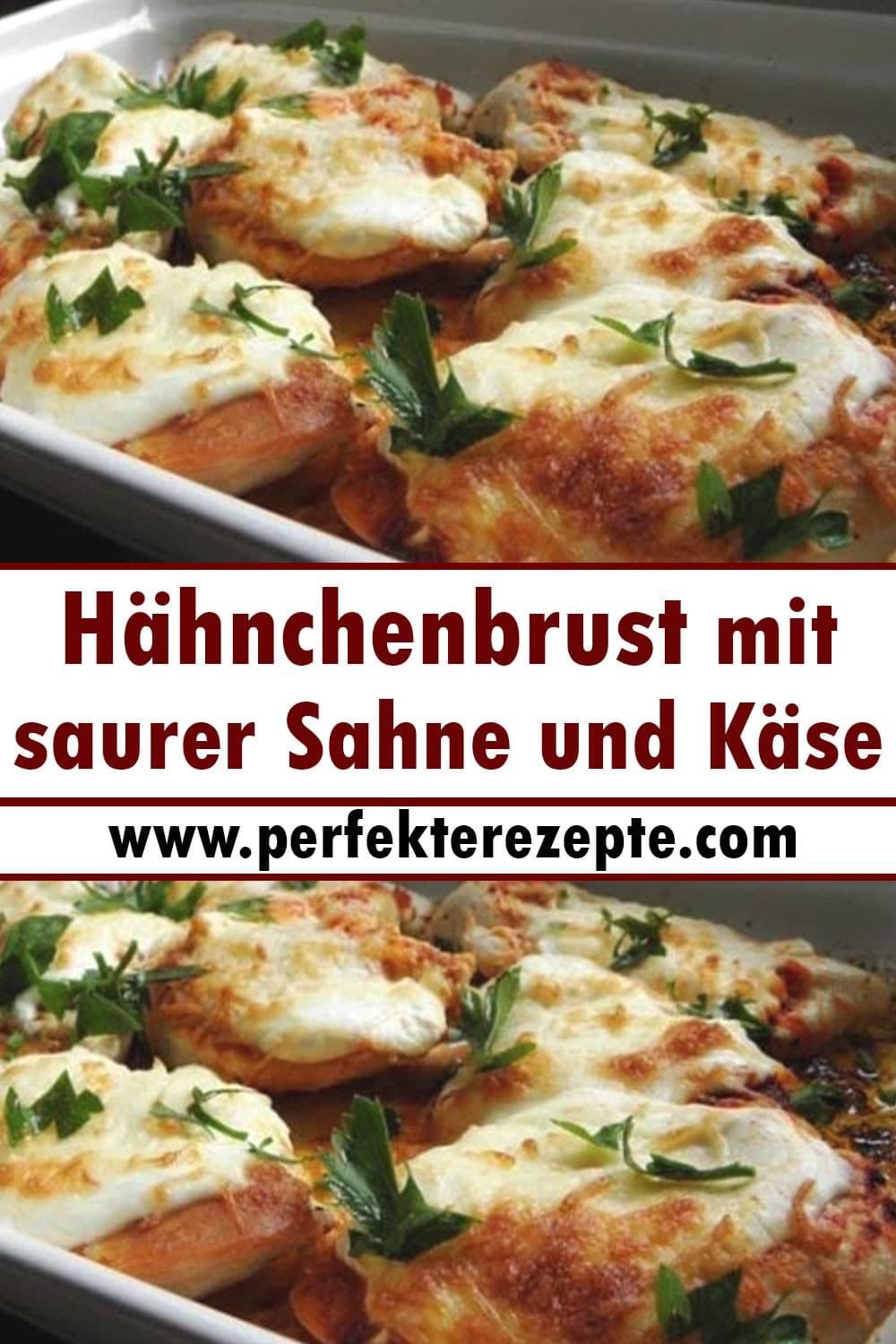 Hähnchenbrust mit saurer Sahne und Käse Rezept