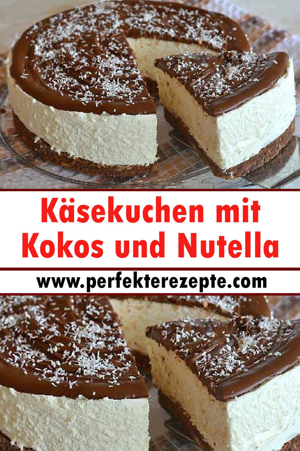 Käsekuchen mit Kokos und Nutella Rezept