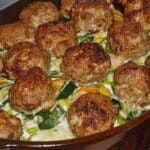 Kartoffelauflauf mit lauch, hackbällchen und gorgonzola Rezept