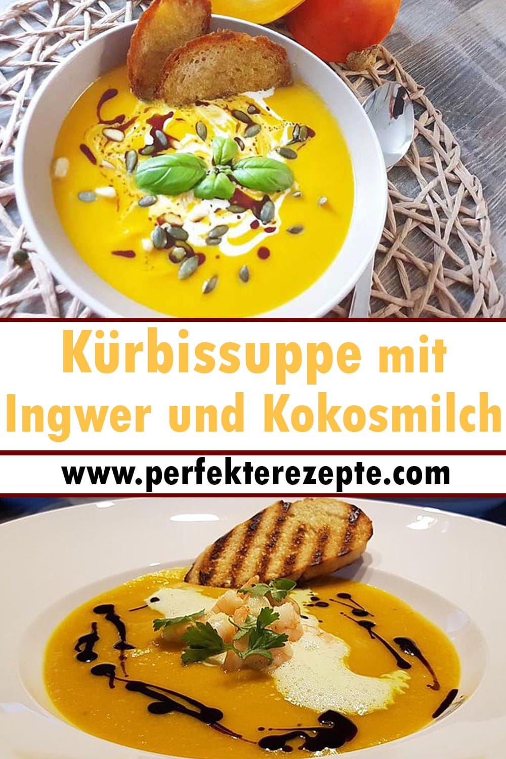 Kürbissuppe mit Ingwer und Kokosmilch Rezept