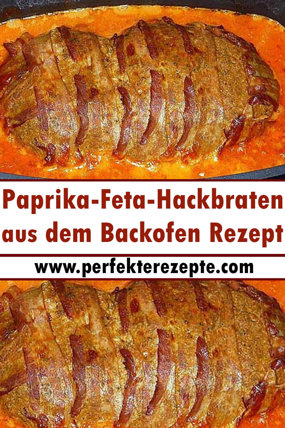 Paprika-Feta-Hackbraten aus dem Backofen Rezept