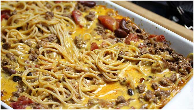 Spaghetti Auflauf mit Hackfleisch Rezept