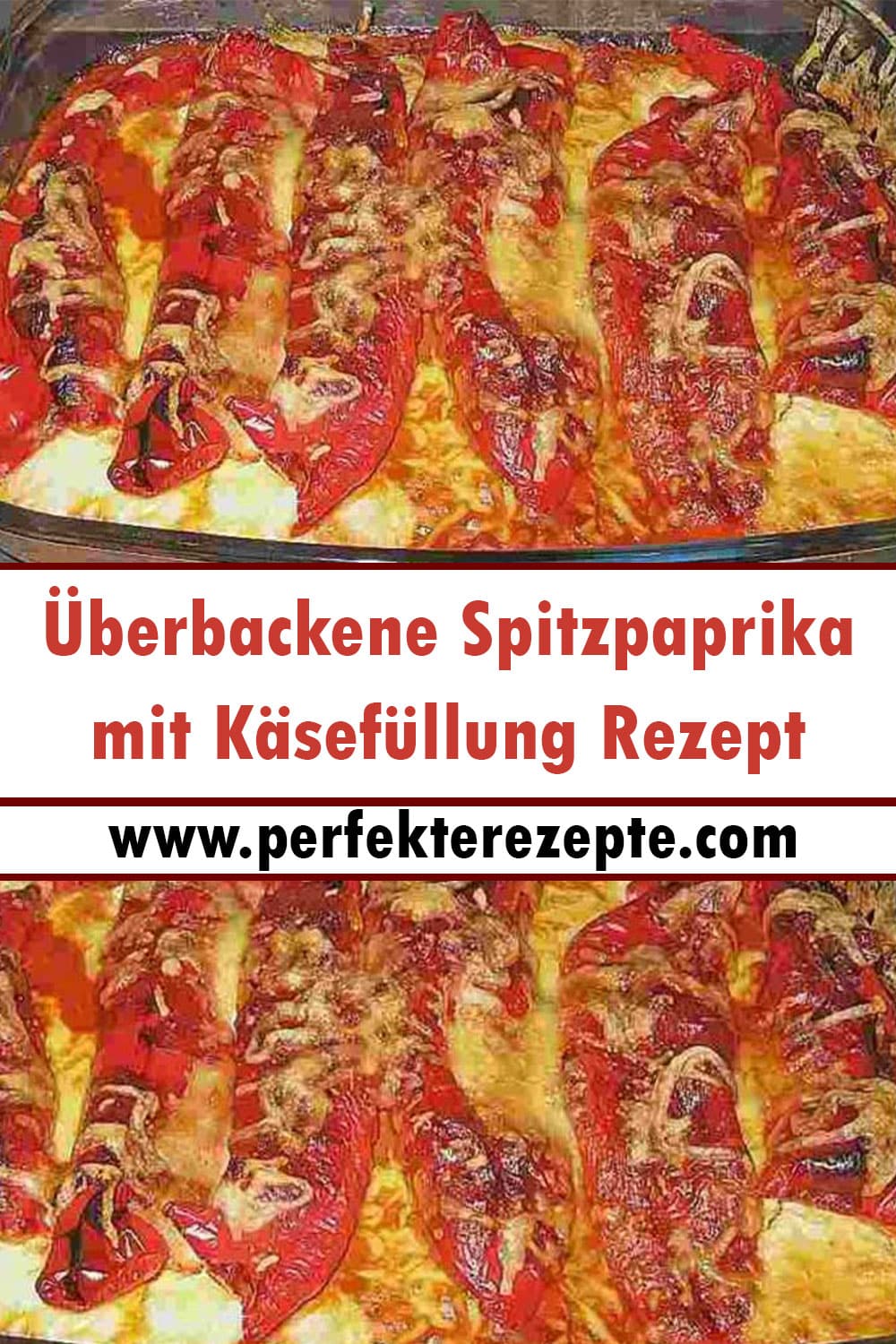 Überbackene Spitzpaprika mit Käsefüllung Rezept