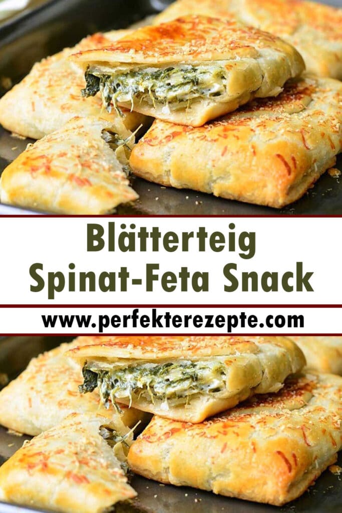 Blätterteig Spinat-Feta Snack Rezept