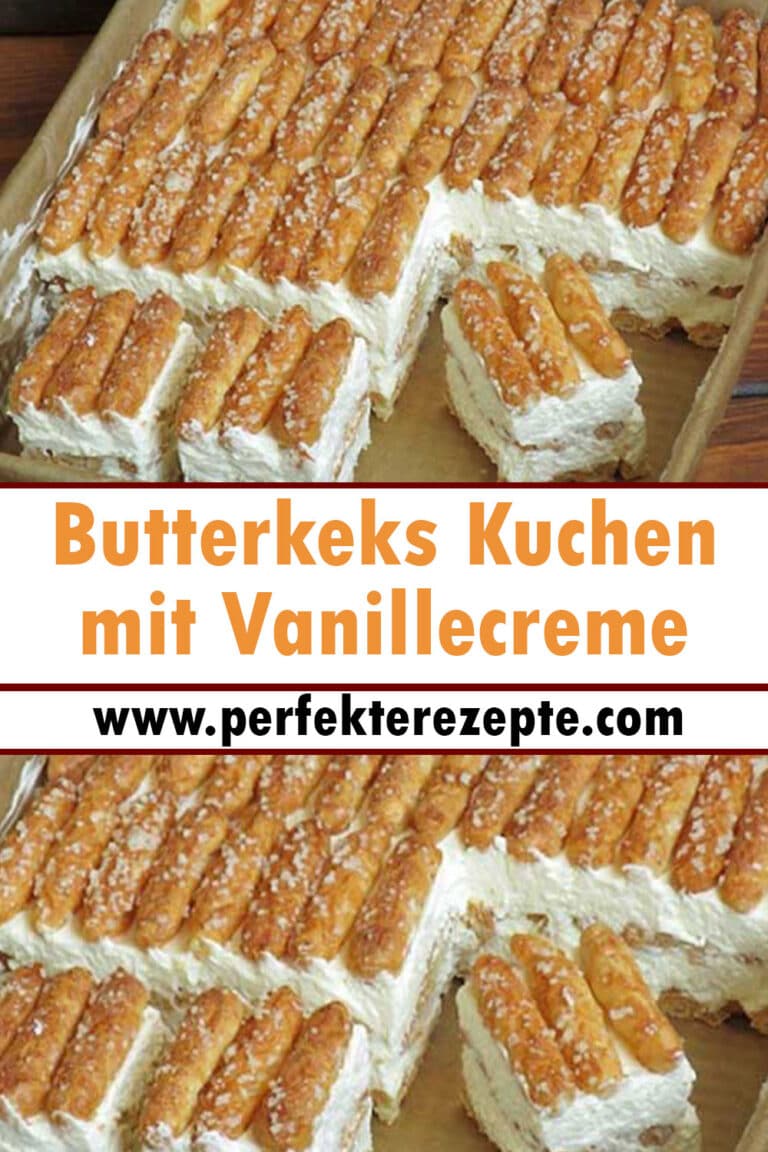 Butterkeks Kuchen mit Vanillecreme Rezept, ohne Backen! - Schnelle und ...
