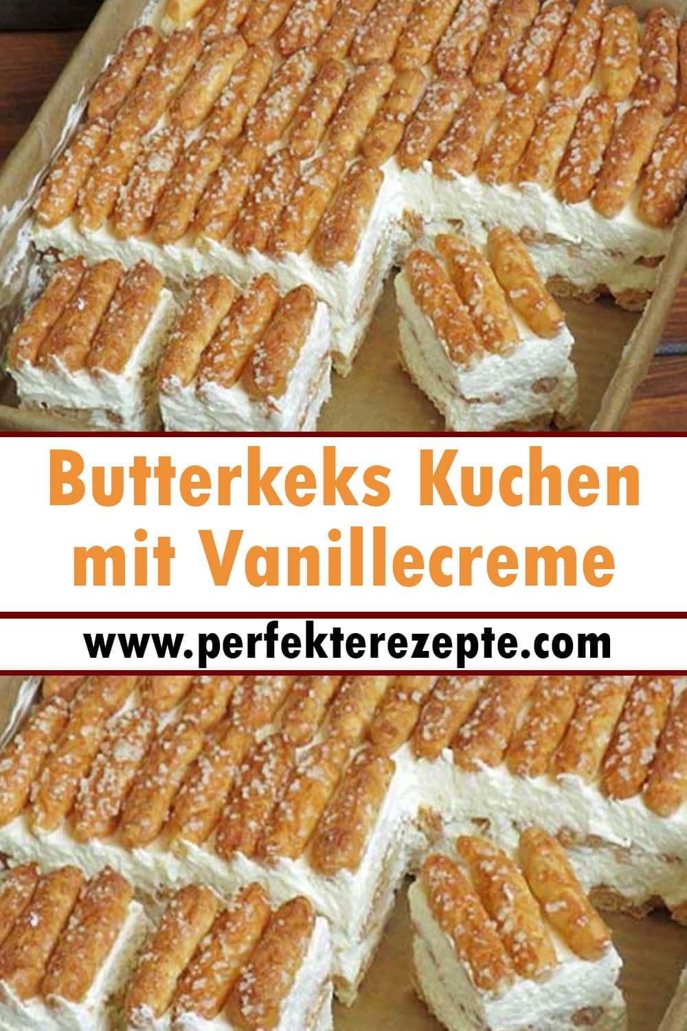 Butterkeks Kuchen mit Vanillecreme Rezept, ohne Backen! - Schnelle und ...