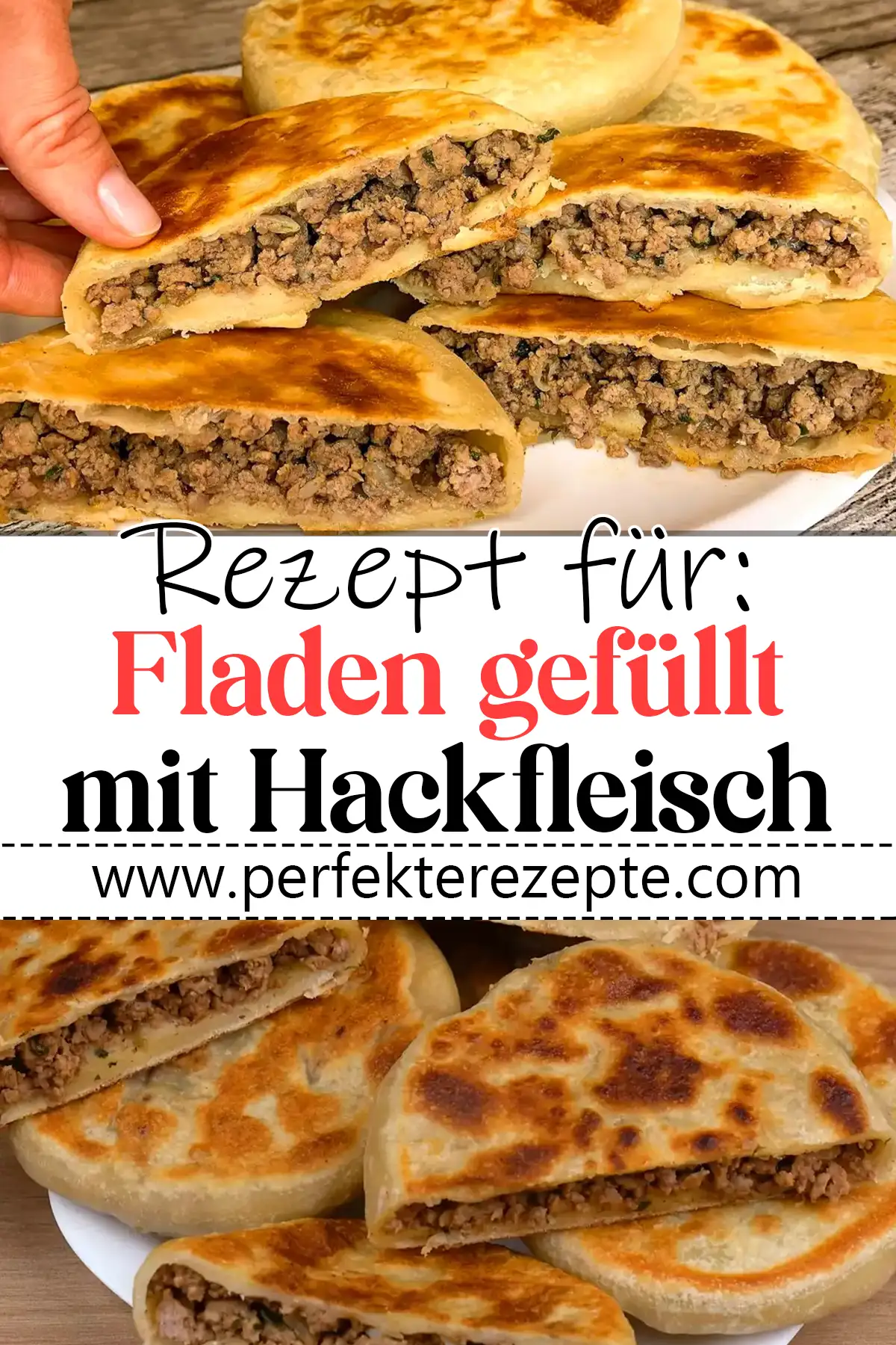 Fladen gefüllt mit Hackfleisch zum Sattessen Rezept