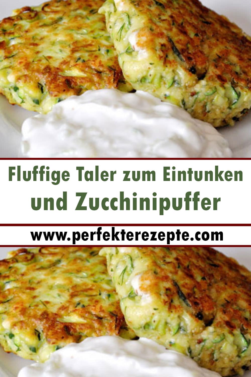 Fluffige Taler zum Eintunken: Zucchinipuffer mit Feta und Tzatziki