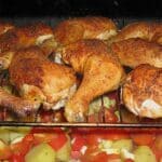 Hähnchenschenkel mit Ofen – Schmand – Gemüse Rezept