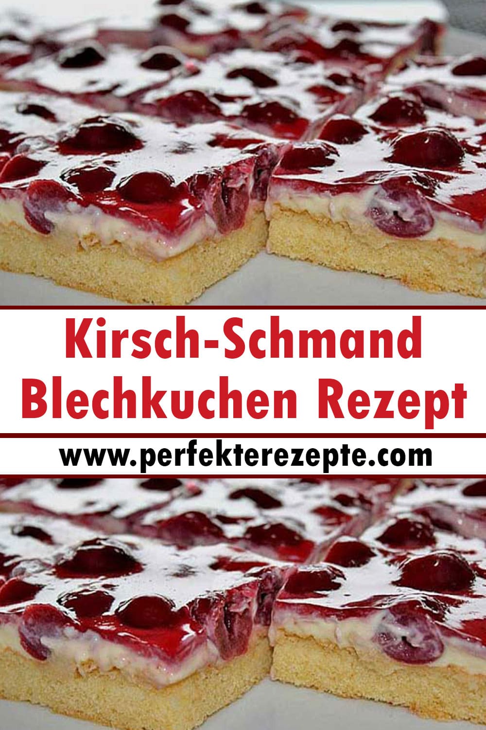 Kirsch-Schmand-Blechkuchen Rezept