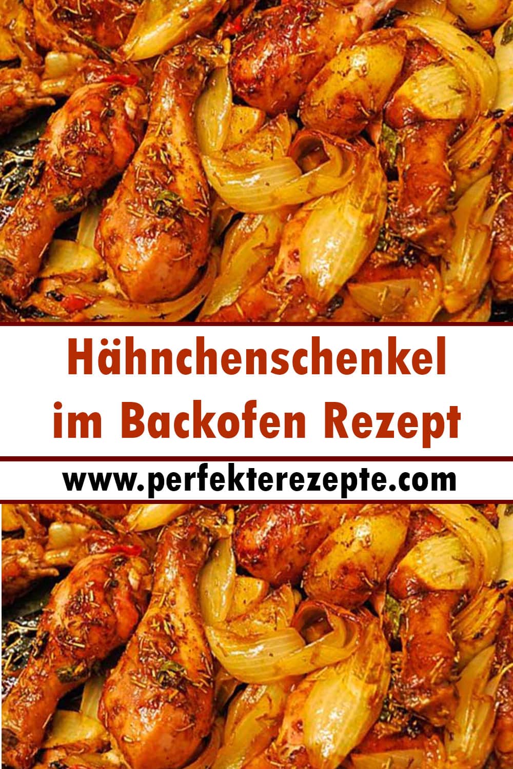 Knusprige Hähnchenschenkel im Backofen backen mit Gemüse Rezept