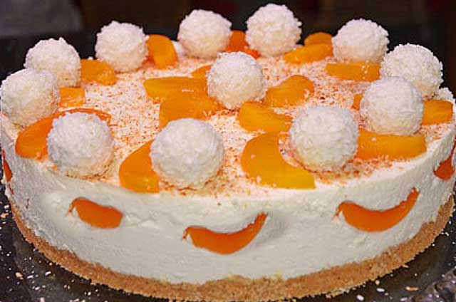 Pfirsich Raffaello lecker Torte Rezept